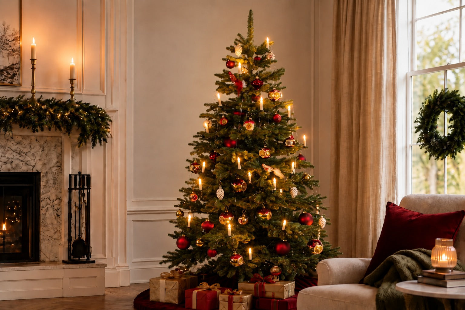 A 1960s living room at Christmas